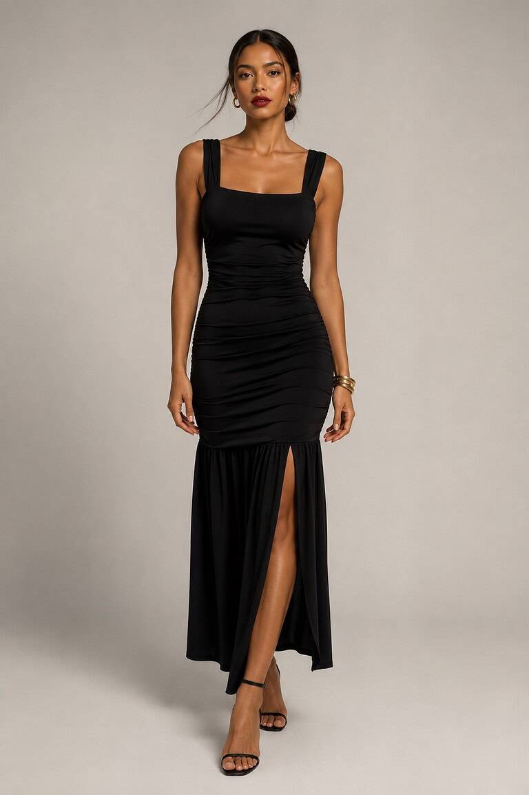 vestido frontal negro