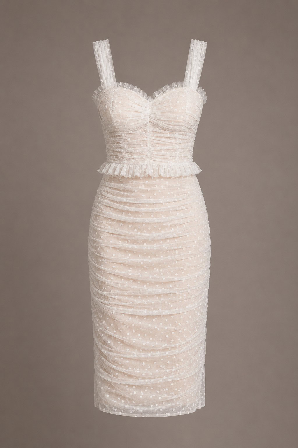 Vestido Fleur | Blanco Nube vista frontal