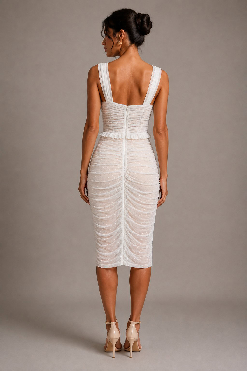 Vestido Fleur | Blanco Nube vista posteiror
