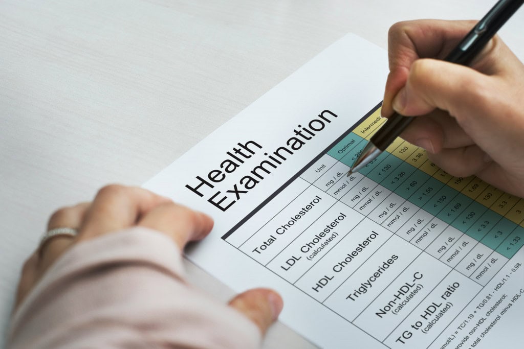 health examination for cholesterol testing