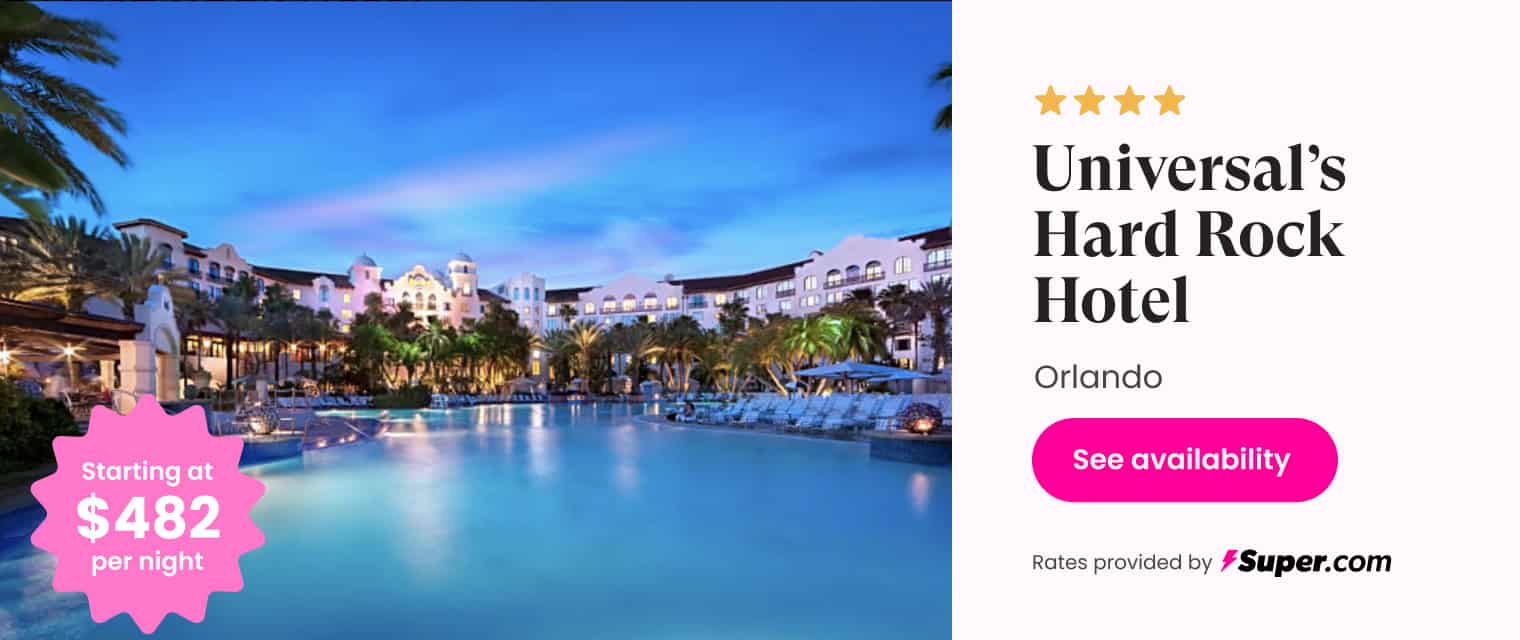 Luxury Orlando hotel with pools, palm trees, and resort amenities, ideal for vacation stays.