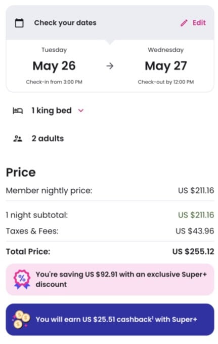 super plus hotel discount