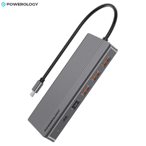 Powerology 13 in 1 USB C hub with HDMI DisplayPort Ethernet multiple ports aluminum design Nairobi Kenya