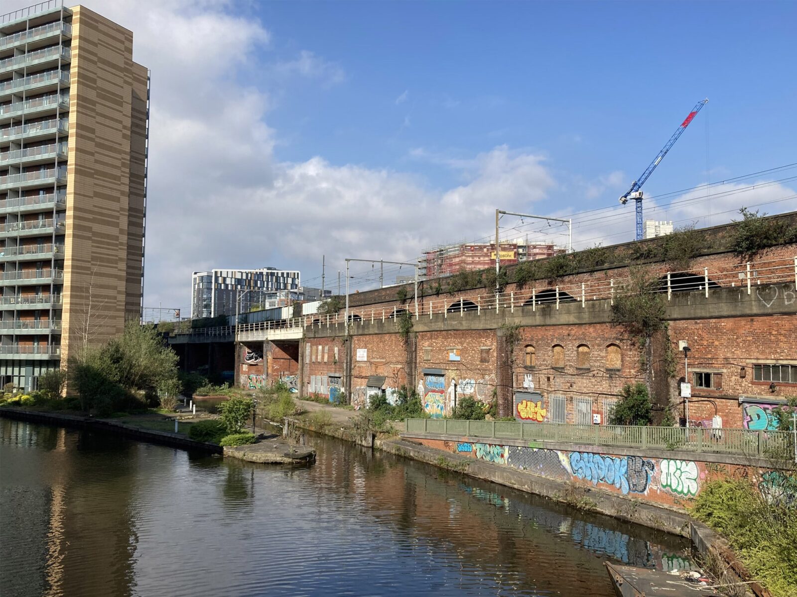 canal-side view of embassy village in manchester