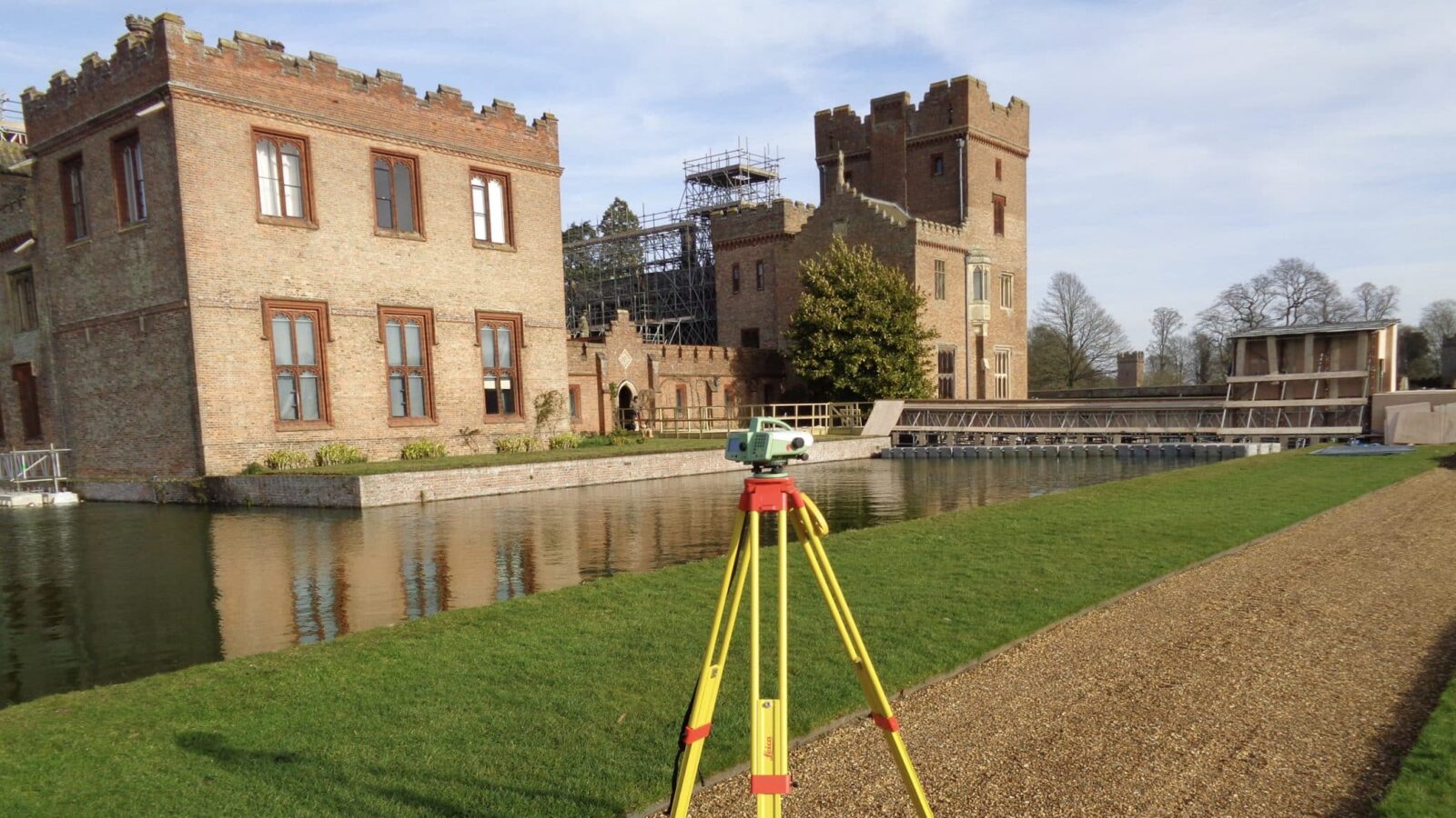 total station outside oxburgh hall