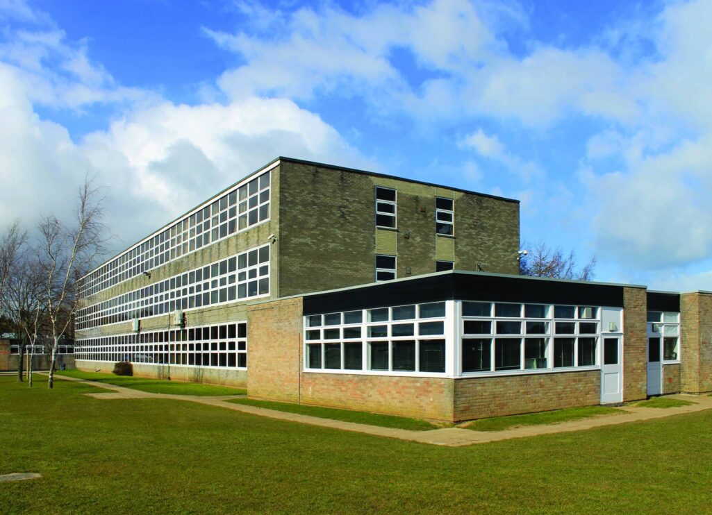 Exterior of English secondary school building, Scarborough.