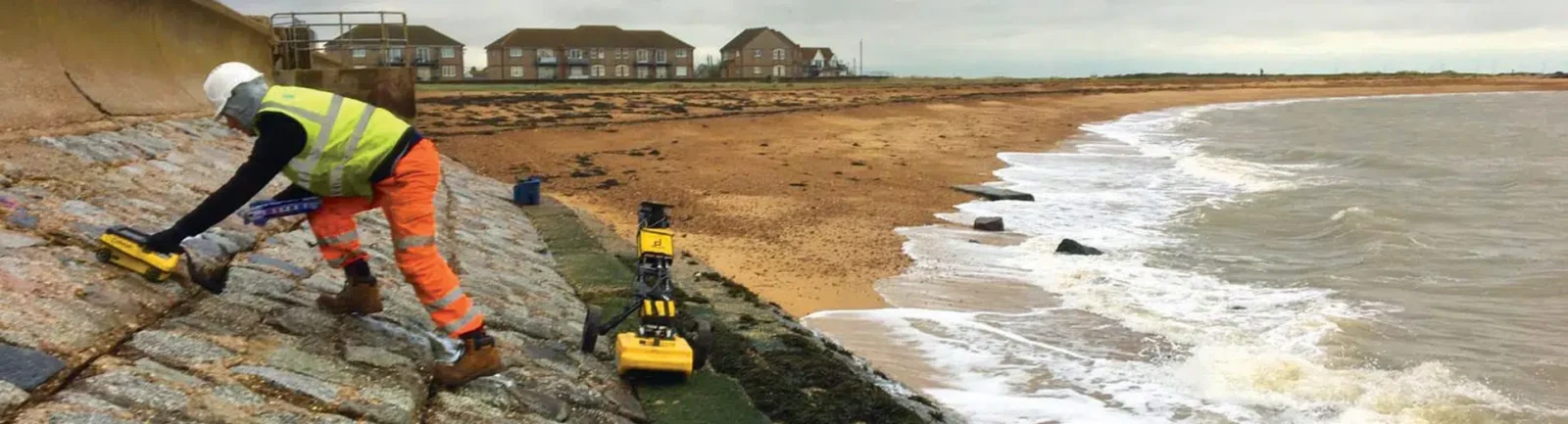 Surveyor conducting GPR Concrete and Rebar Scanning