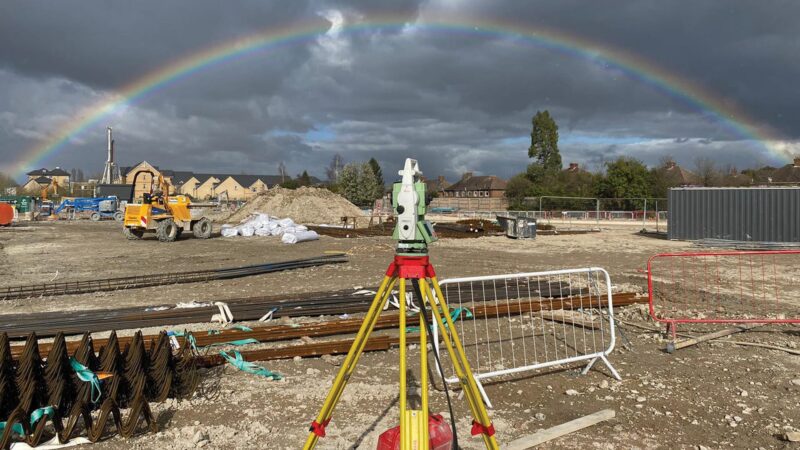 Site Engineering services being carried out on a construction site