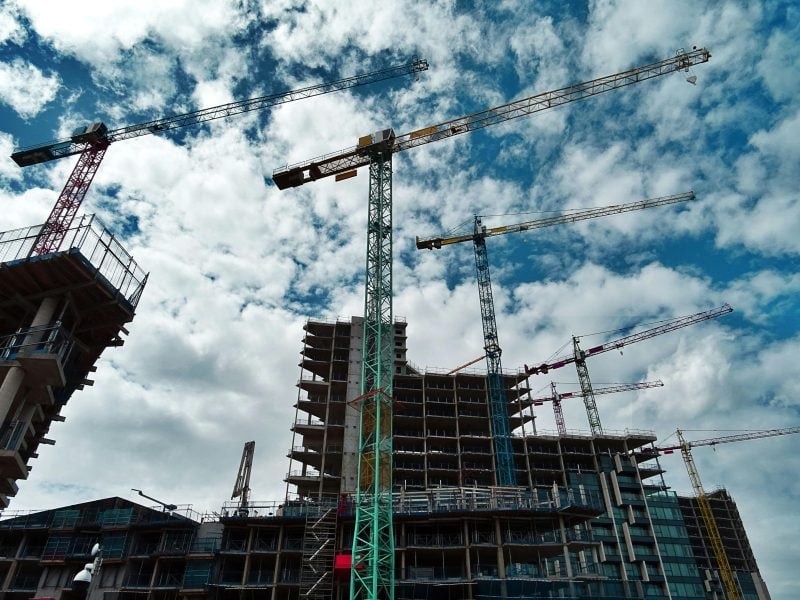 Construction site in London for Fusion 21 framework