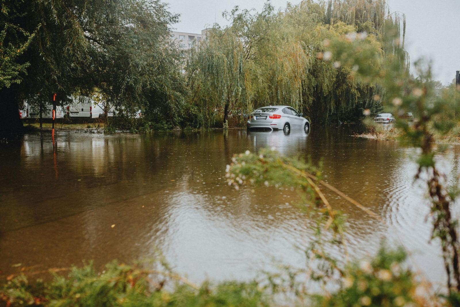 site of a flood risk in the UK after heavy rain