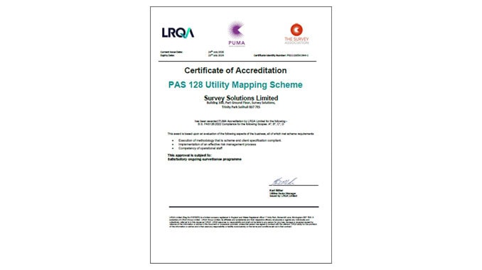 PUMA PAS 128 Accreditation