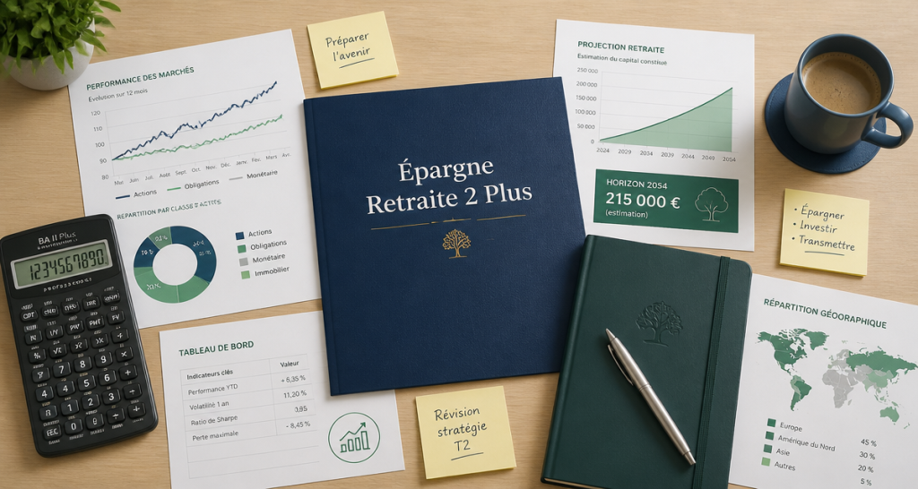 asac fapes epargne retraite 2 dossier sur bureau avec graphiques