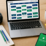 bureau travail a distance ordinateur portable