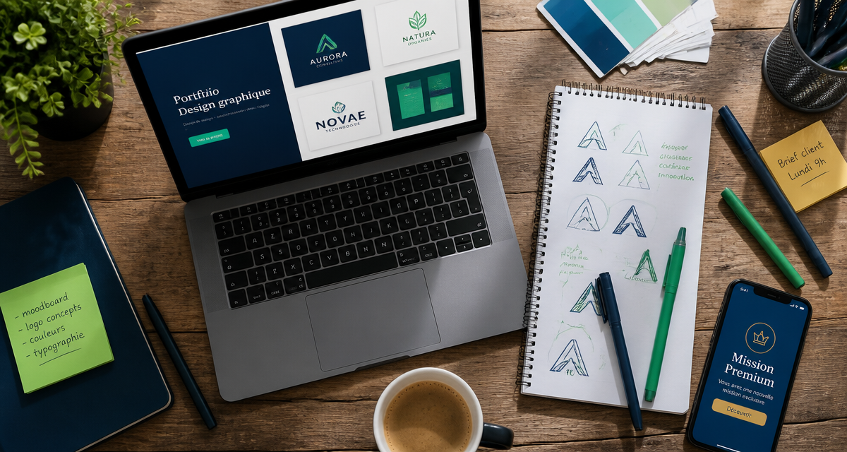 bureau freelance graphiste emploi avec portfolio et mission
