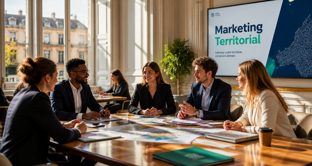 Réunion de jeunes professionnels sur le marketing territorial