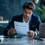 NFT immobilier investisseur examine contrat