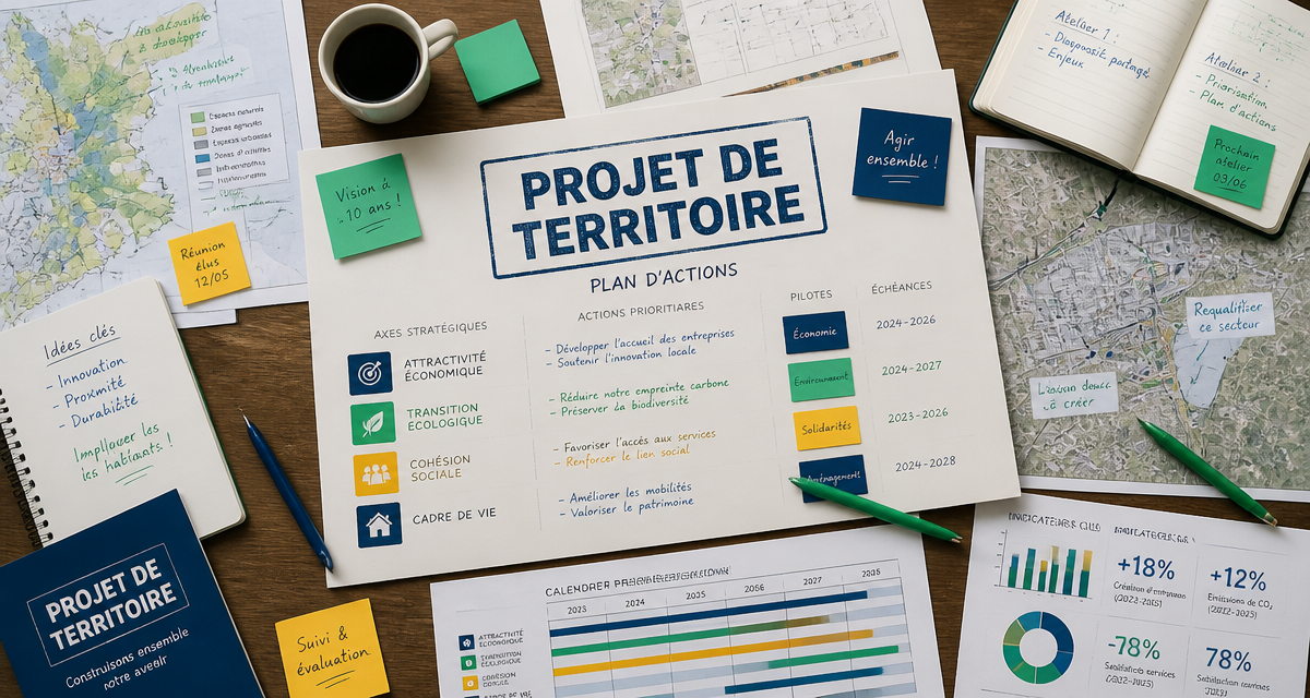 projet de territoire documents et plan d'actions sur table