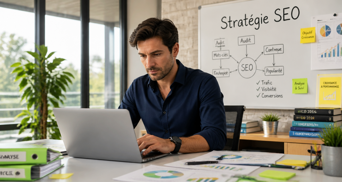search optimization consultant travaillant au bureau