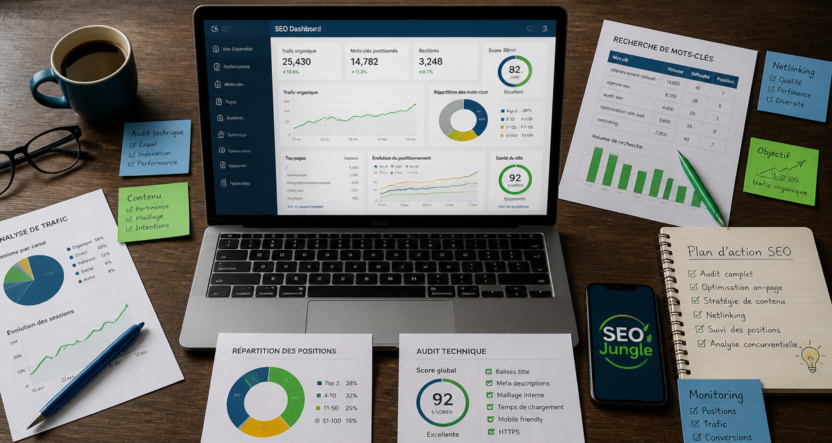 SEO Jungle tableau de bord SEO et backlinks
