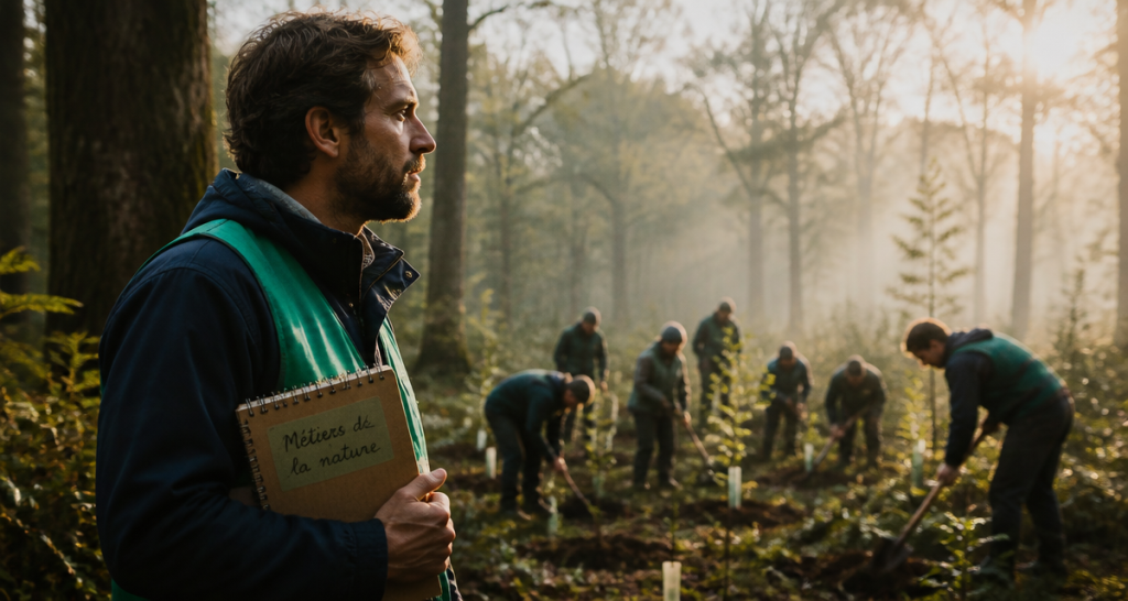 Technicien forestier metier dans la nature en foret