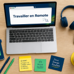 travailler en remote bureau moderne