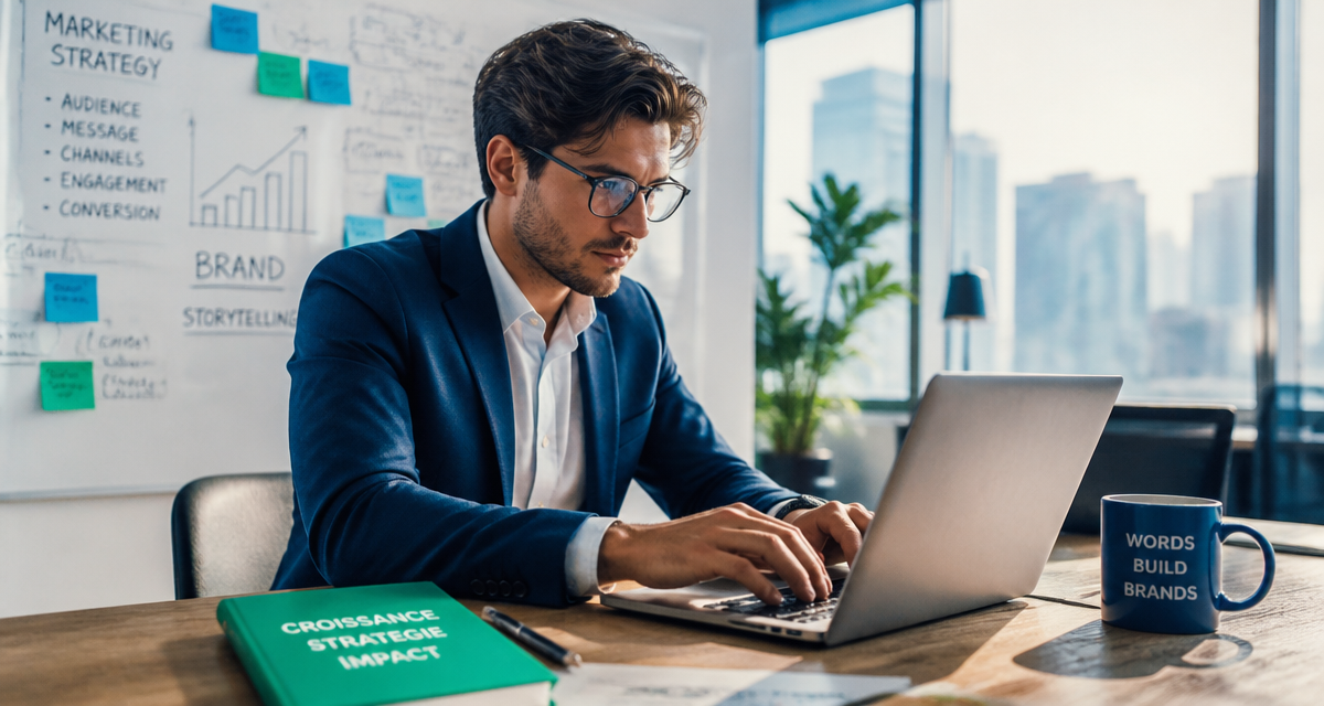 métier de copywriter dans un bureau lumineux
