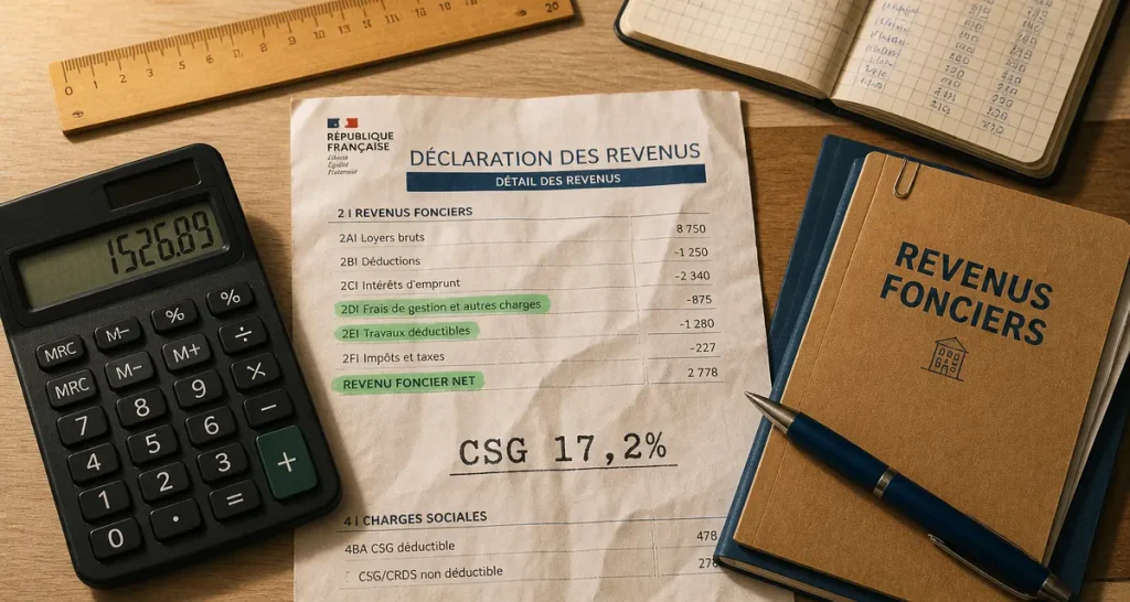Revenus fonciers et CSG 17,2% : prélèvements