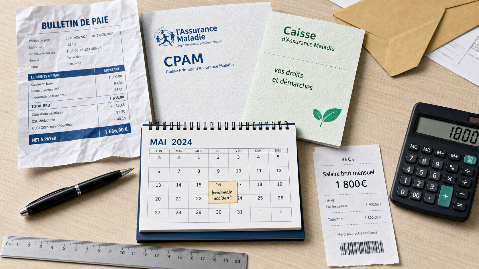 Calcul ijss accident du travail : taux 30,42% puis 60% et 80%