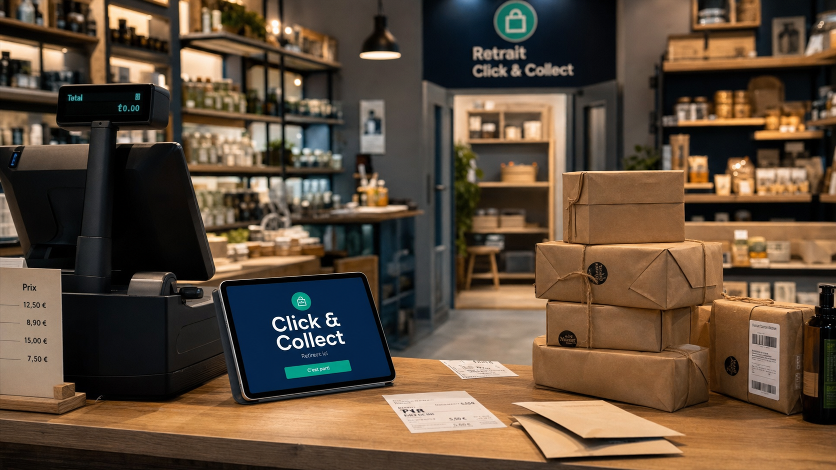 Définition commerce de détail : boutique omnicanal Click & Collect