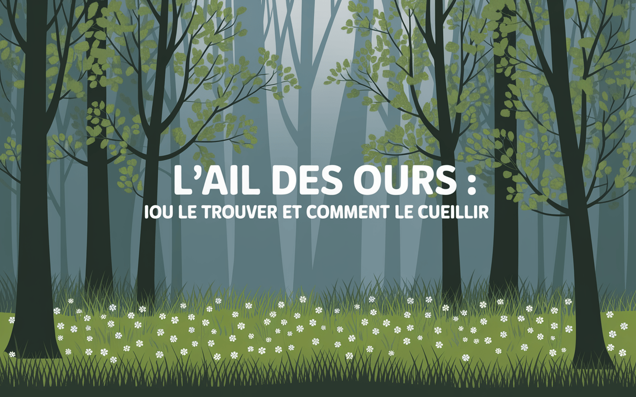 Forêt de sous-bois avec tapis d'ail des ours et rayons de soleil