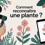 Observation botanique avec application et loupe