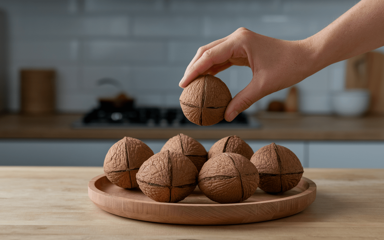 Noix de coco entières avec test de fraîcheur