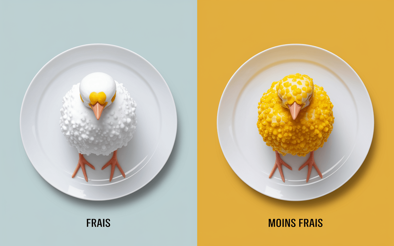 Œufs frais et périmés côte à côte