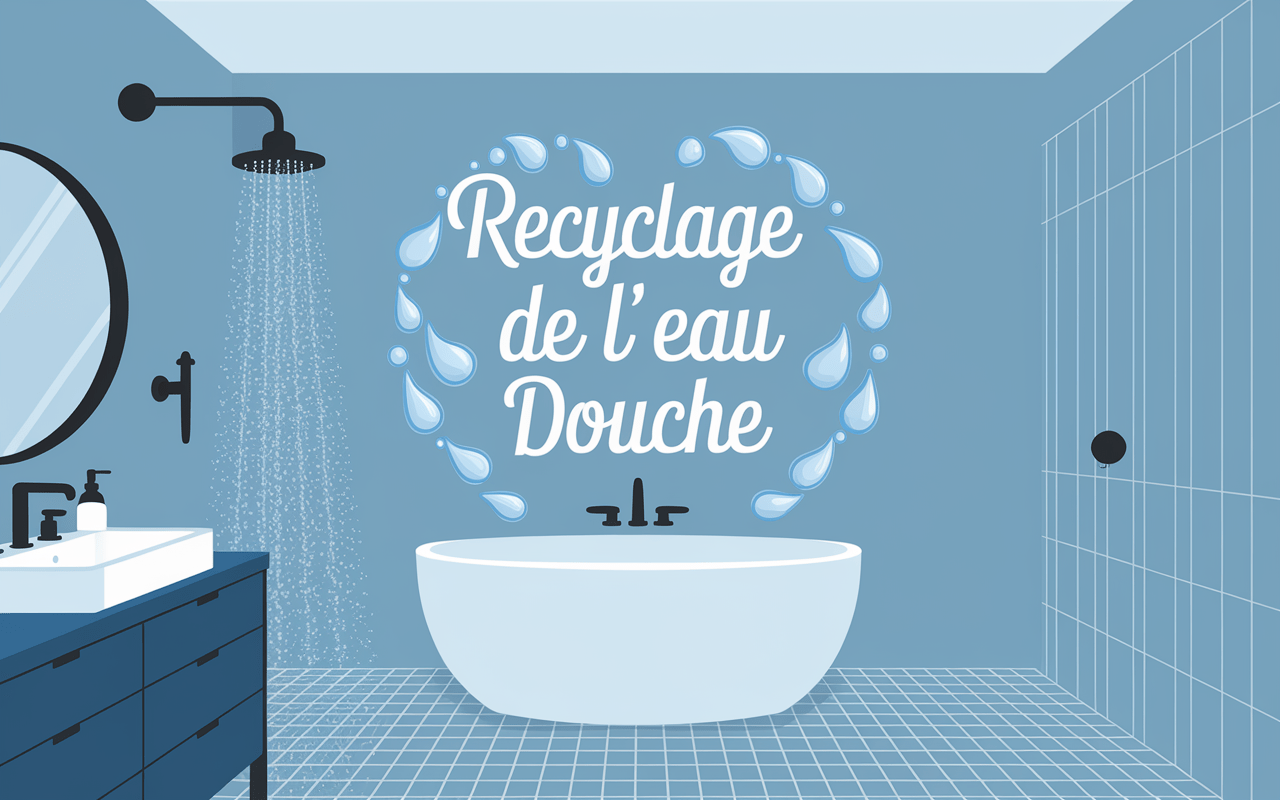 Système de recyclage eau douche moderne avec filtres et circuit