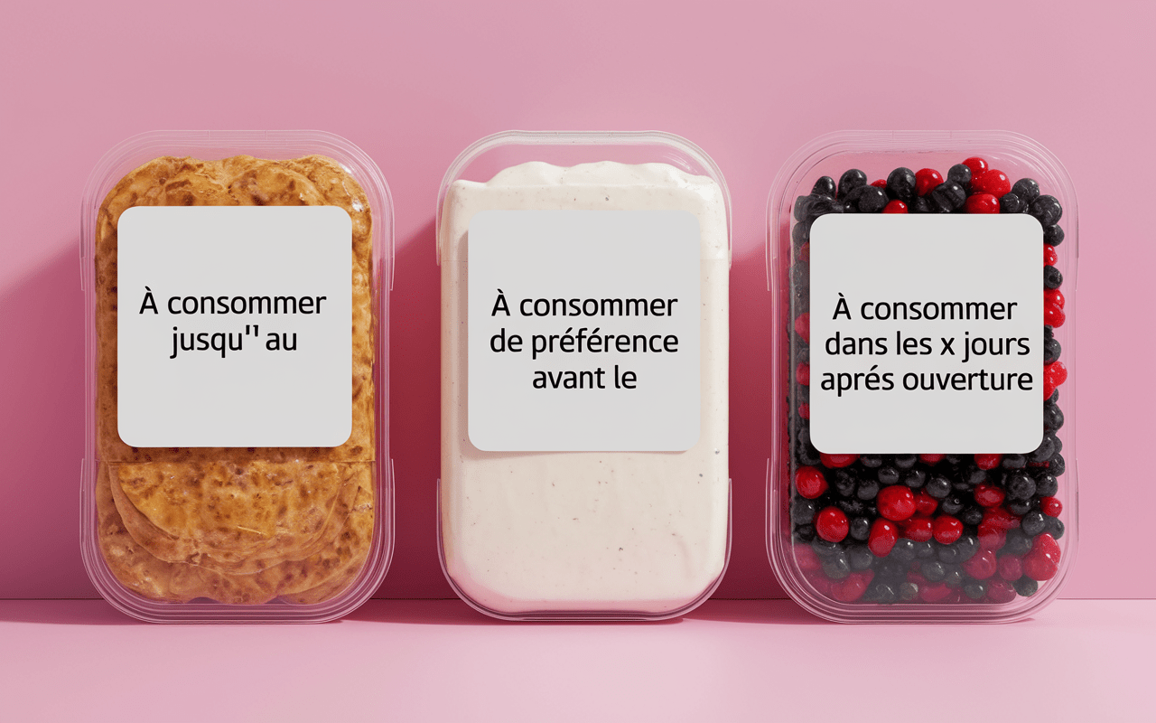 Comparaison étiquettes dates limite alimentaires