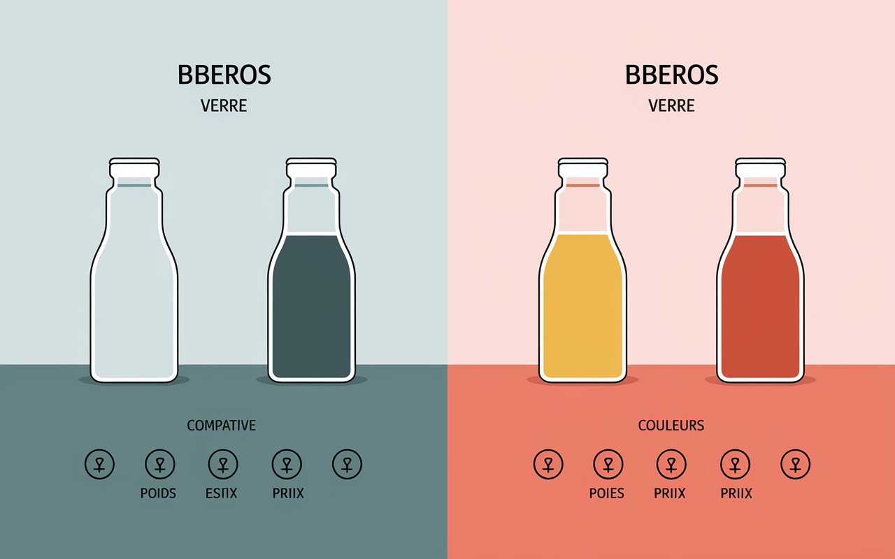 Comparaison visuelle des biberons verre et plastique