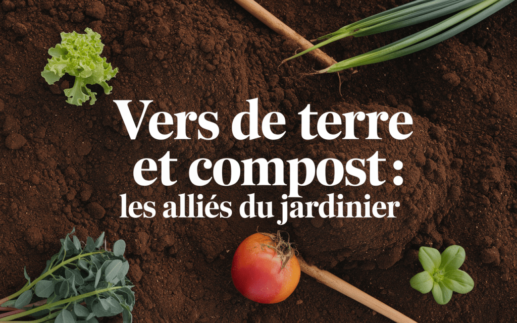 Vers rougeâtres travaillant dans compost organique