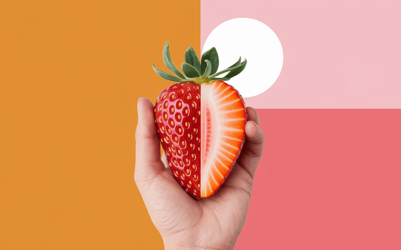 Fraise mûre comparée à fraise pâle