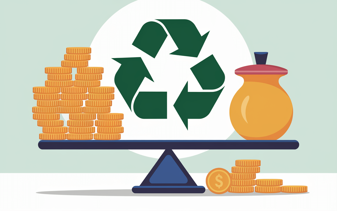 Balance comparant gourdes jetables et réutilisables