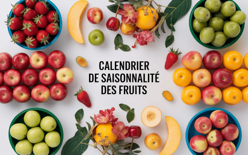 Fruits colorés organisés par saisons
