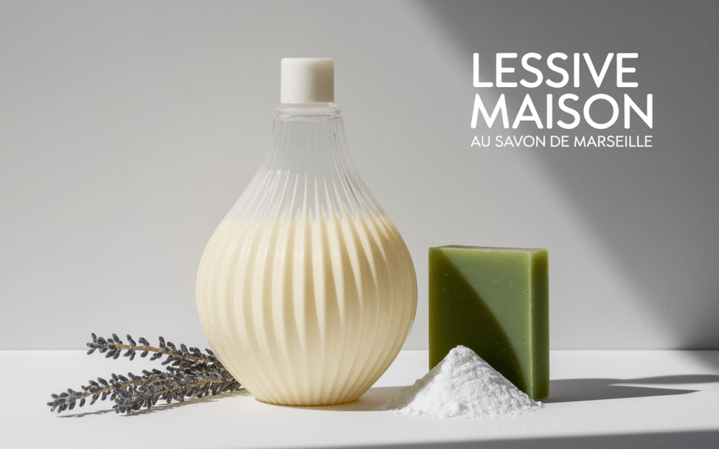 Bocal lessive maison, savon de Marseille et ingrédients naturels