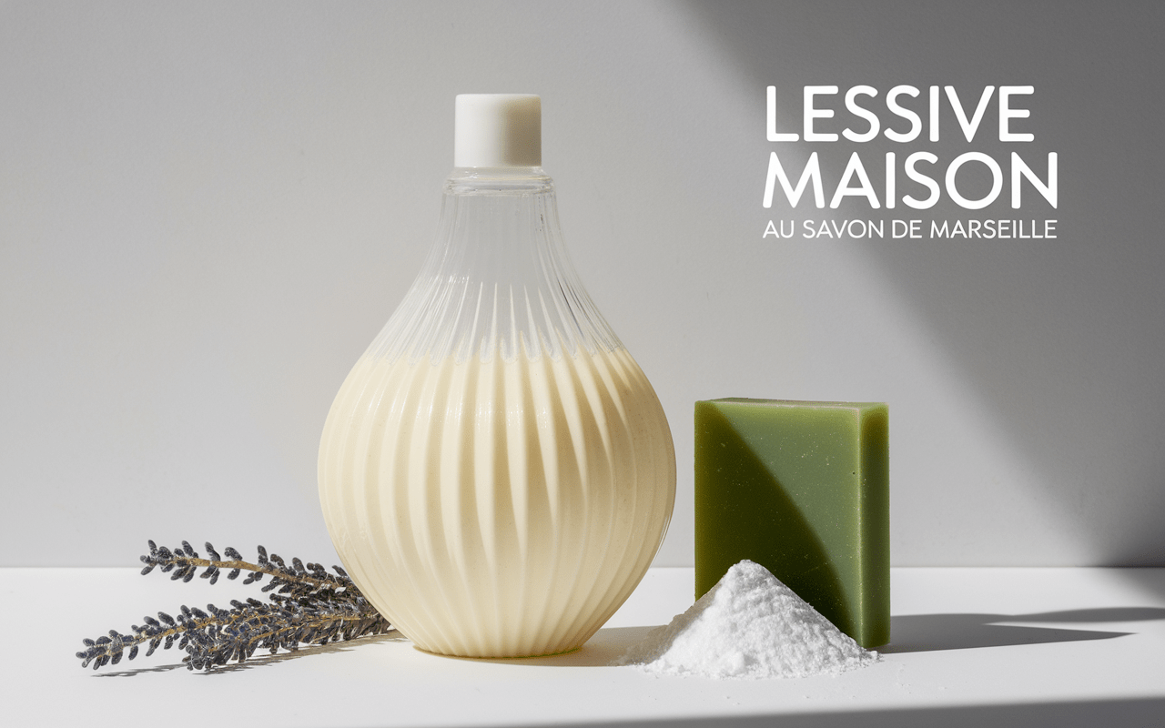 Bocal lessive maison, savon de Marseille et ingrédients naturels