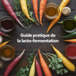 Bocaux de légumes fermentés sur table rustique avec épices