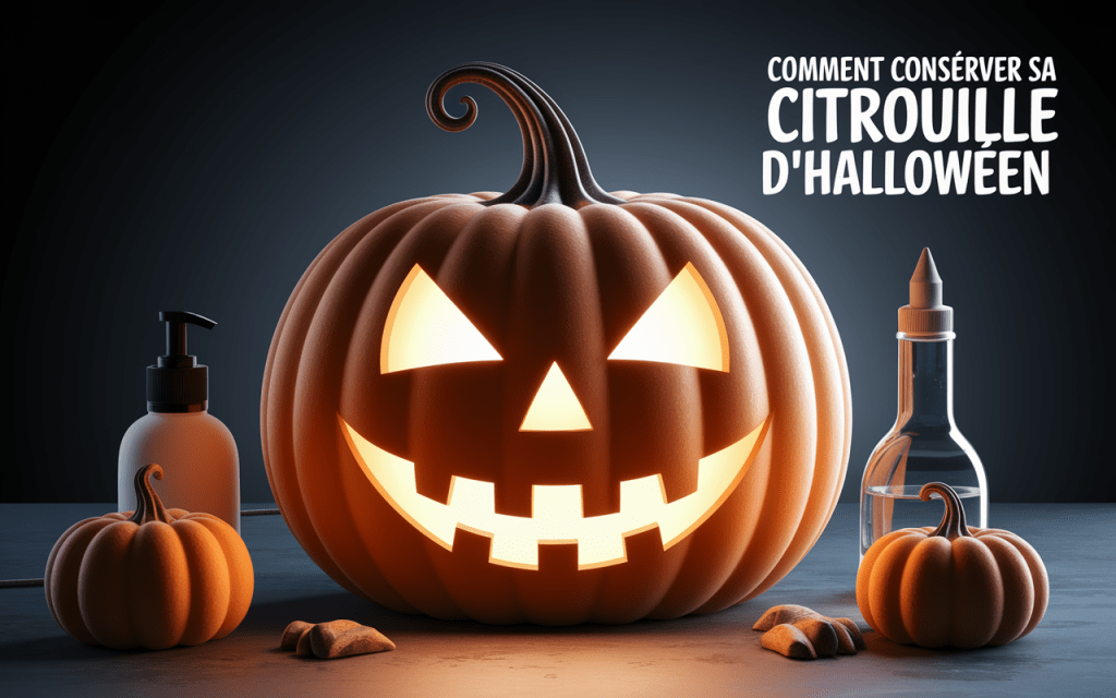 Citrouille sculptée avec méthodes de conservation