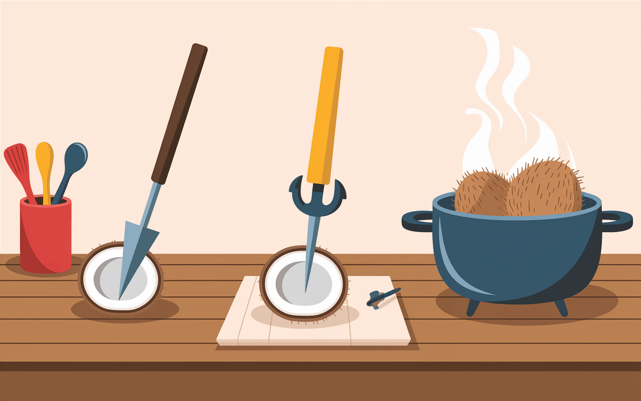 Trois méthodes d'ouverture de noix de coco