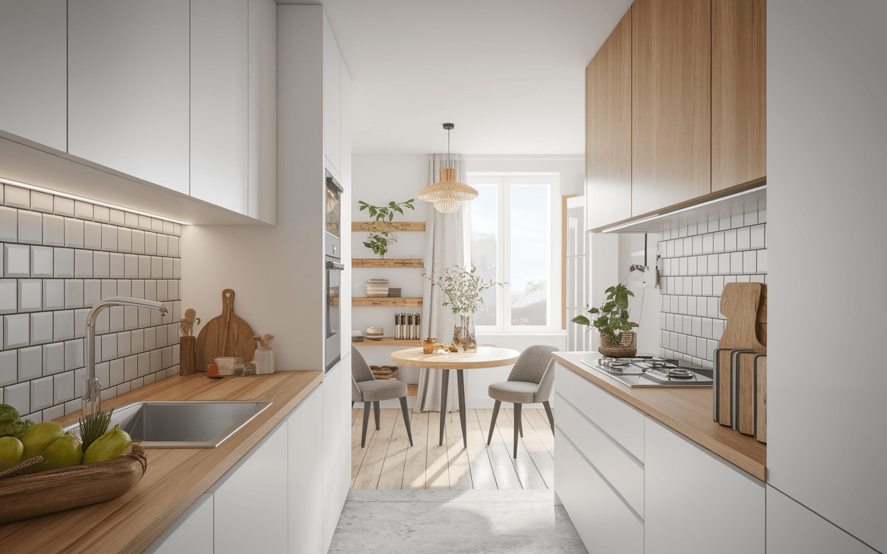 Solution de tri intégrée dans une cuisine moderne et compacte