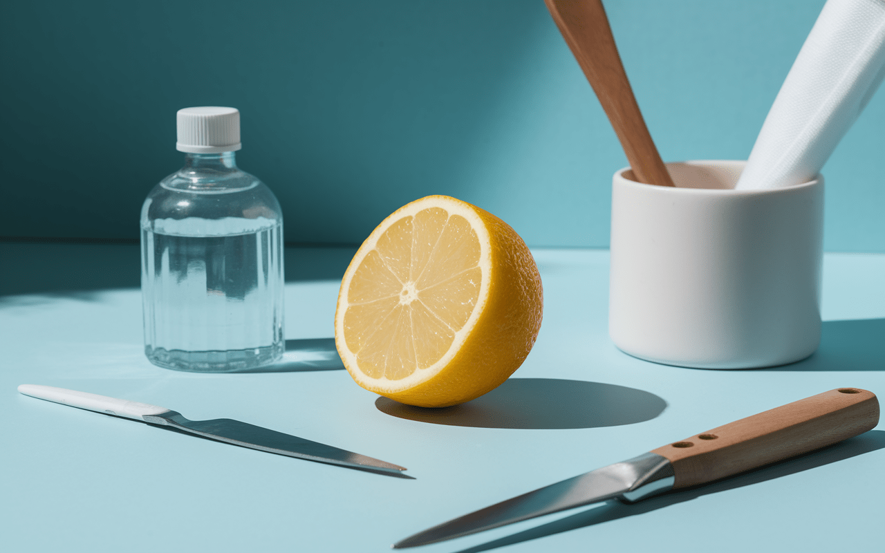 Outils de sculpture et citrouille fraîche