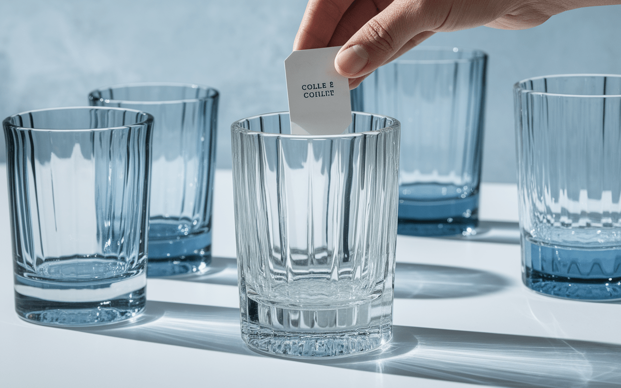 Main retirant étiquette de bocal en verre, méthode de nettoyage