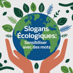 Planète Terre protégée par des mains vertes, slogans écologiques