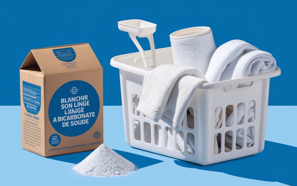 Bicarbonate et linge blanc éclatant